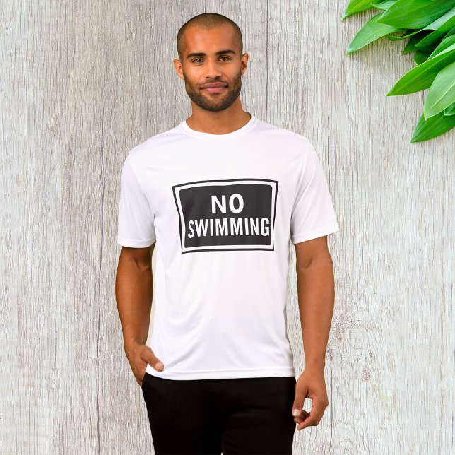 Ingen Swimming-skylt, svart och vit varning T Shirt (Skapare uppladdad)
