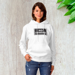 Ingen Swimming-skylt, svart och vit varning T Shirt