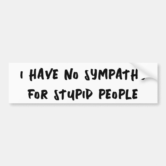 Ingen sympati för dumma människor bildekal (Framsidan)