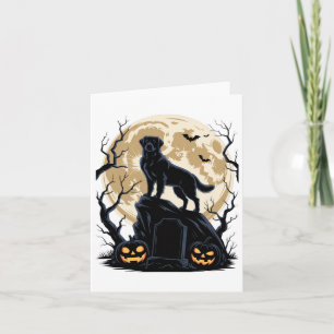 Ingen synlig text hittades. Spooky Halloween Hund Kort
