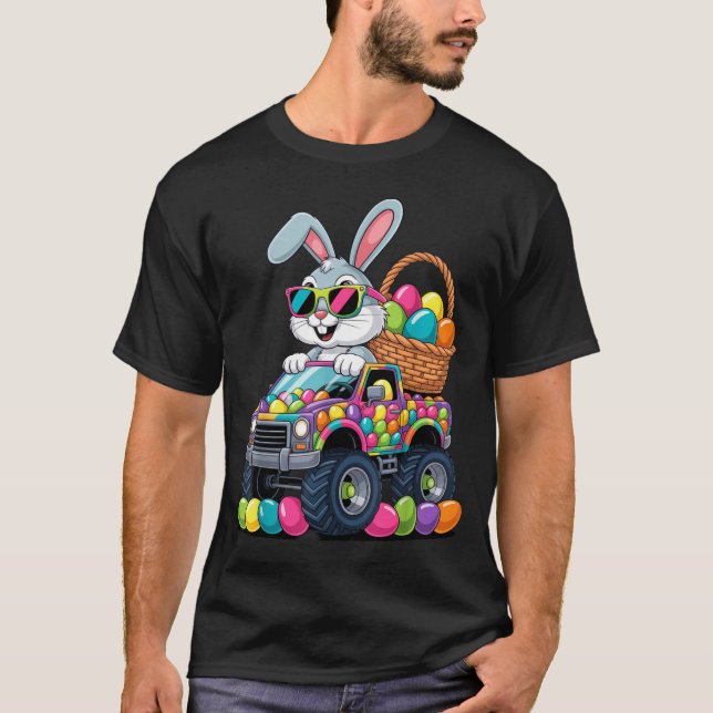 Ingen synlig text upptäckt, rolig påskharen barn  t shirt (Framsida)