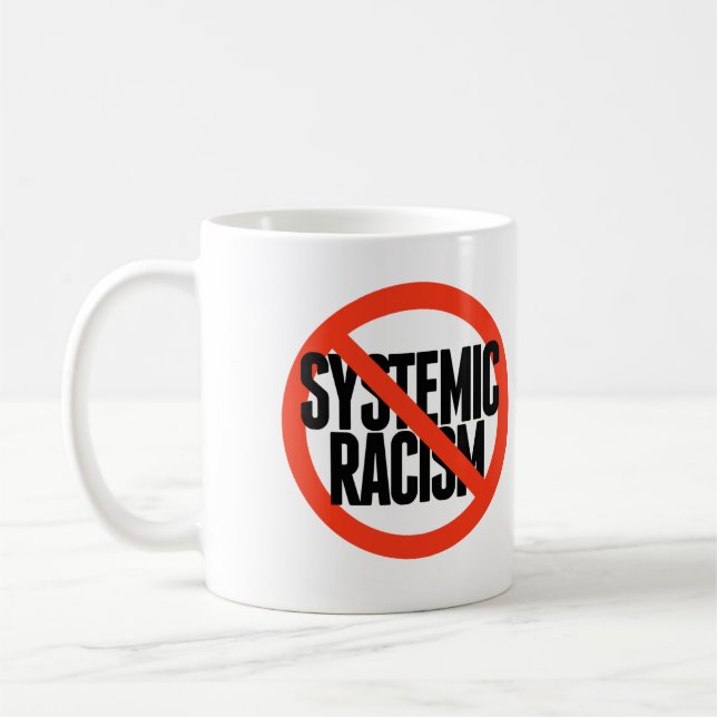 Ingen systematisk rasism kaffemugg (Vänster)