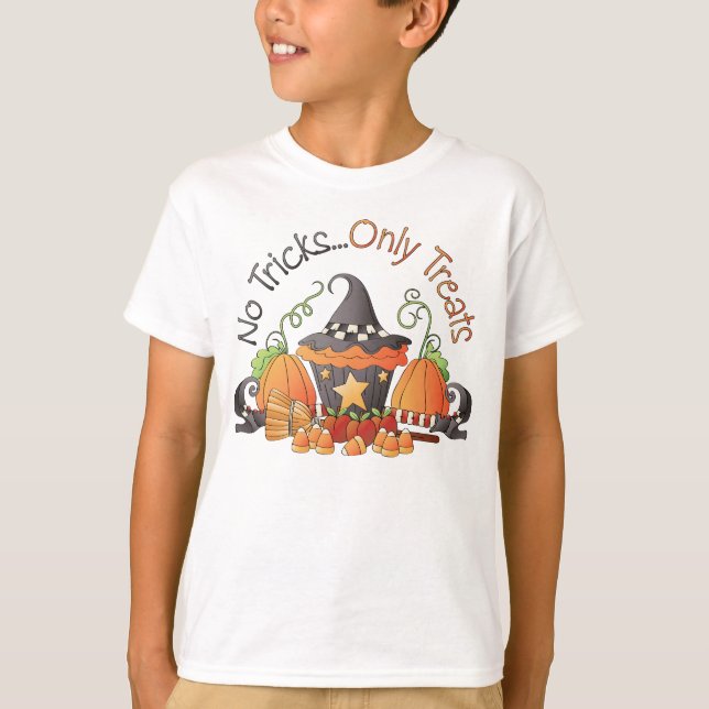 Ingen t-skjorta för ungar för trickHalloween T-shirt (Framsida)