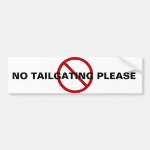 INGEN TAILGATING BILDEKAL