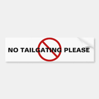 INGEN TAILGATING BILDEKAL