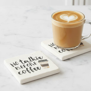 Ingen talkie före Coffee Funny Stenunderlägg