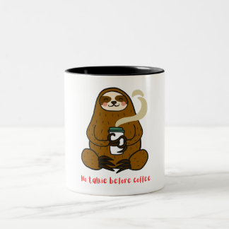 Ingen talkie före kaffe mugg