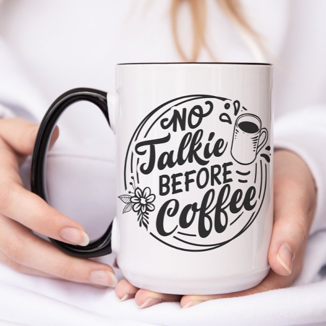 Ingen talkie före kaffe mugg (Funny No Talkie Before Coffee Mug)