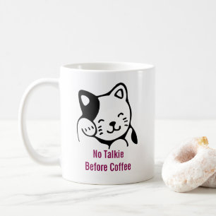 Ingen talkie före kaffekudde Kattunge Kaffemugg