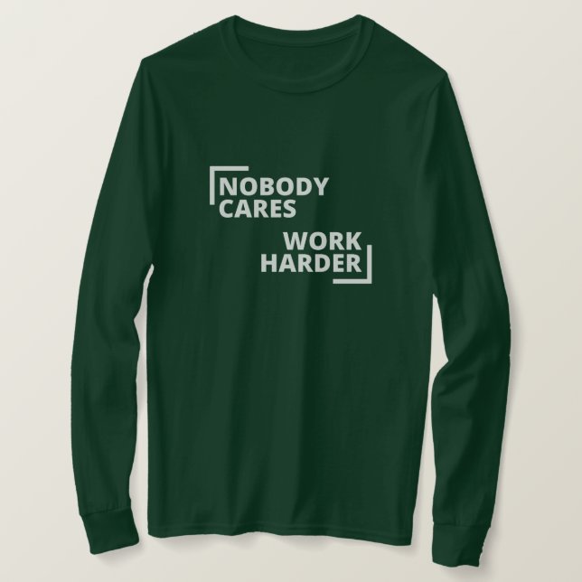 Ingen tar med sig arbetshäder t shirt (Design framsida)
