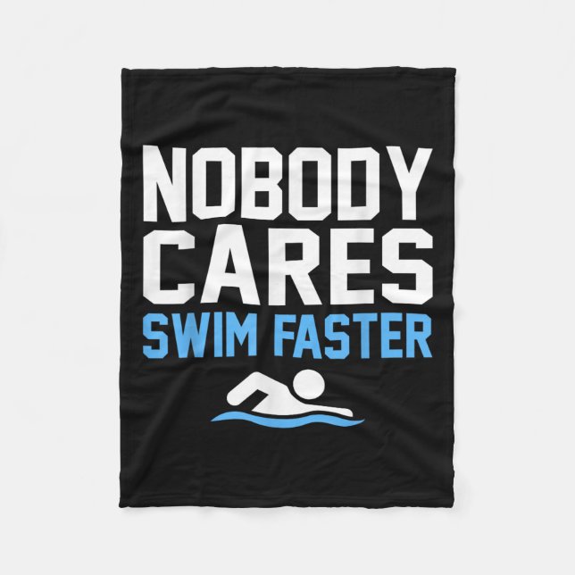 Ingen tar med sig Simma snabbare Roligt Swimmer Sw Fleecefilt (Framsidan)