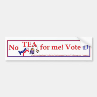 Ingen Tea för mig - rösta demokrat 5 Bildekal