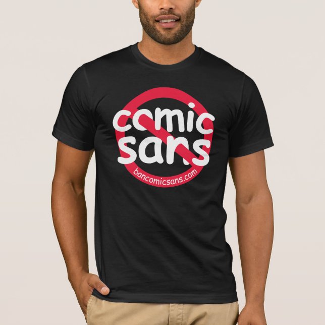 Ingen tecknad Sans den mörka skjortan T-shirt (Framsida)
