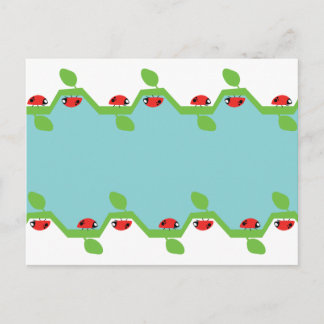 Ingen text för Ladybug Blue Background Vykort