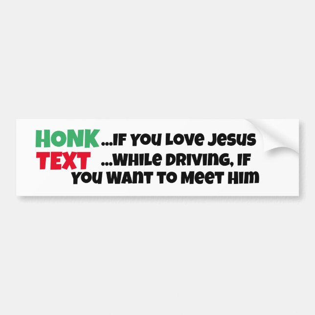 Ingen text under körning, Kärlek Jesus,Säker körni Bildekal (Framsidan)
