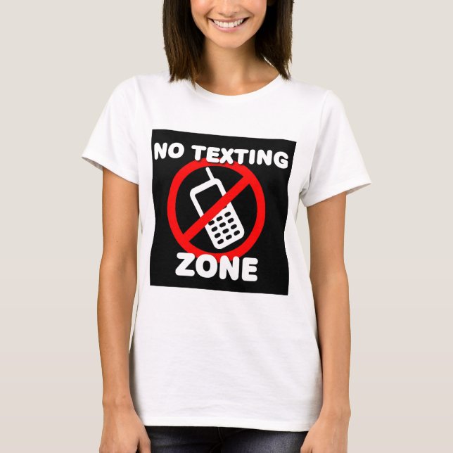 Ingen Texting zon Tee Shirt (Framsida)
