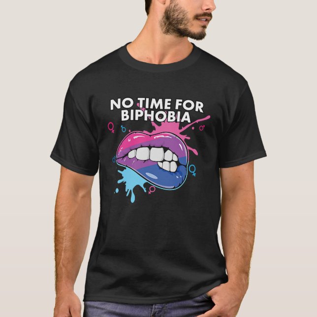 Ingen tid för bifobia Bisexual Pride Bisexuality L T Shirt (Framsida)