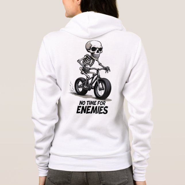 💀 "Ingen tid för fiender" - Badass Skeleton Biker T Shirt (Baksida)