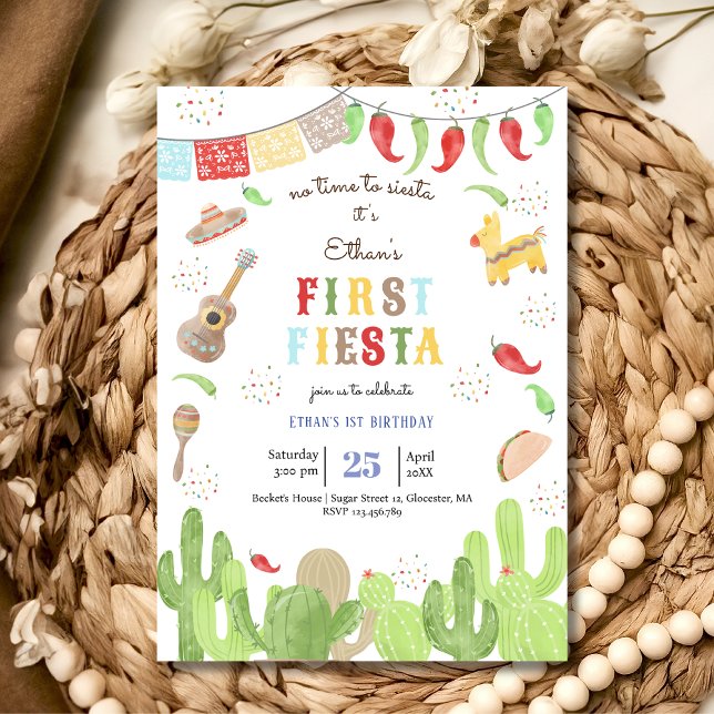 Ingen tid för siesta fiesta mexican första födelse inbjudningar (Skapare uppladdad)