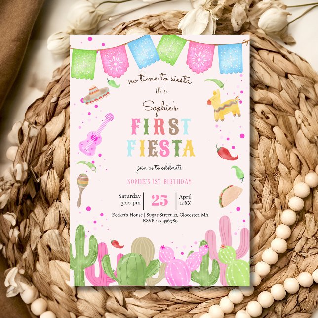 Ingen tid för siesta fiesta mexican första födelse inbjudningar (Skapare uppladdad)