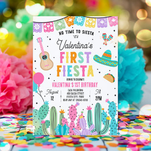 Ingen tid till Siesta 1:a födelsedagen Fiesta Part Inbjudningar