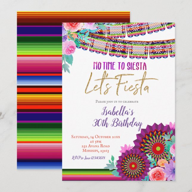 Ingen tid till Siesta Låt oss inbjudan till Fiesta (Fram/baksida)