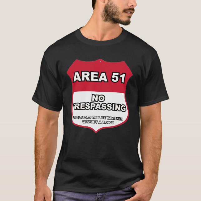 Ingen Tillträde Område 51 T Shirt (Framsida)