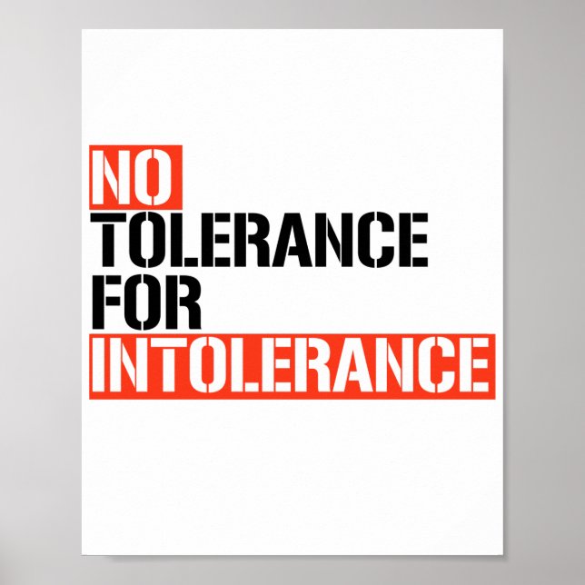Ingen tolerans för tolerans poster (Framsidan)