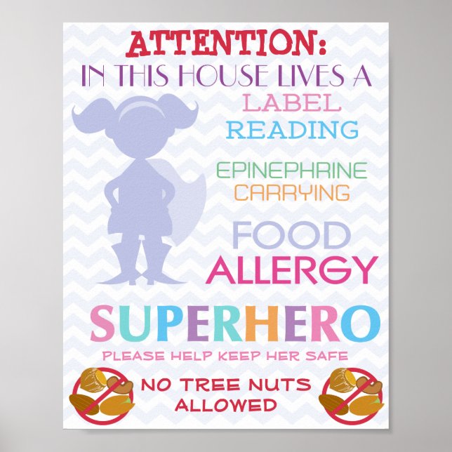 Ingen Träd nöt tillät Superassistance Girl-skylt f Poster (Framsidan)