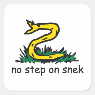 Ingen tramp på ormen-memes Gadsden OrmenGul höger Fyrkantigt Klistermärke
