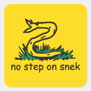 Ingen trappa på snek-mem Gadsden SnekRight gul Fyrkantigt Klistermärke