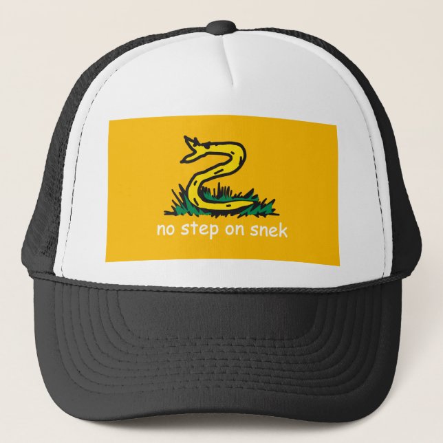 Ingen trappa på snek-memes Gadsden SnekRight gul Keps (Framsida)