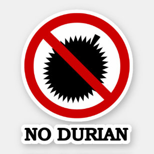 INGEN tropisk frukt för Durian undertecknar Klistermärken