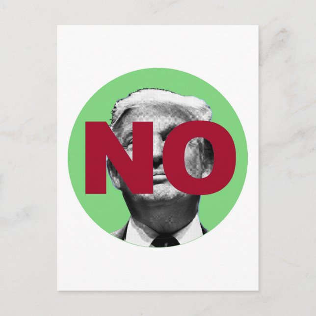 Ingen trump (Grönt och röd) Vykort (Framsida)
