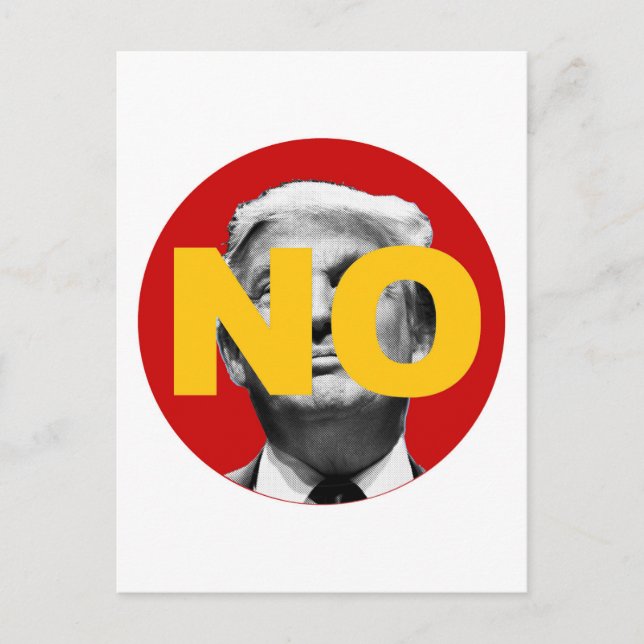 Ingen trump (röd och Gult) Vykort (Framsida)