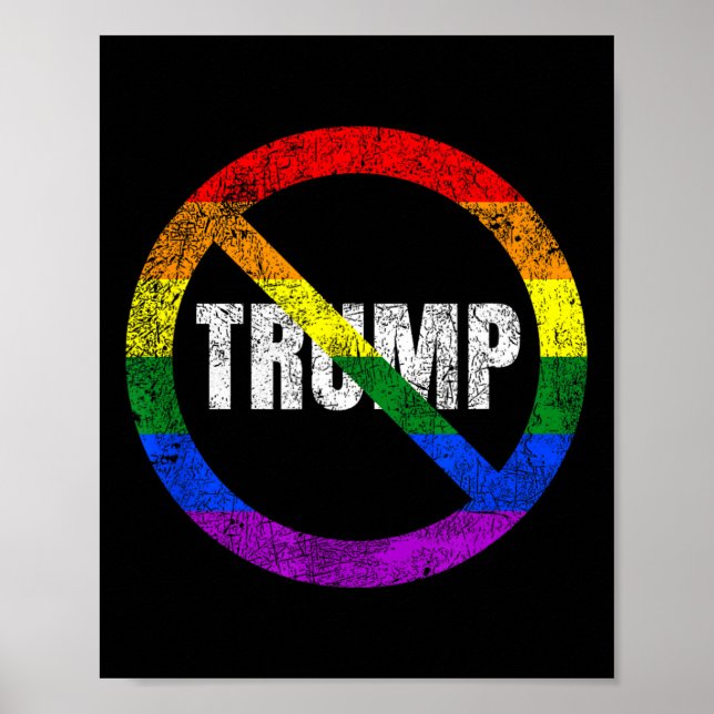 Ingen trumpantitrumpens regnbåge Flagga Gay pride Poster (Framsidan)