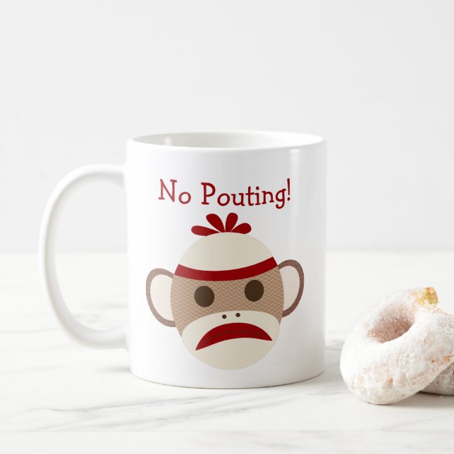 Ingen truta Meme sock monkeymugg Kaffemugg (Med munk)