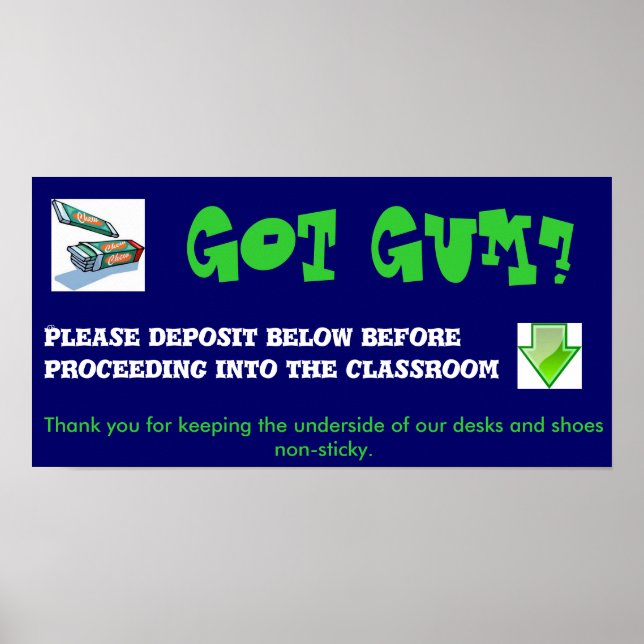 Ingen tuggummi poster (Framsidan)
