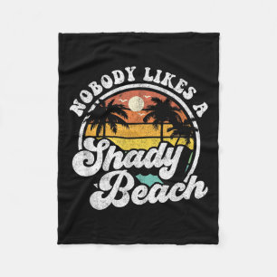 Ingen tycker om en Shady Beach Funny Retro 70s Bea Fleecefilt
