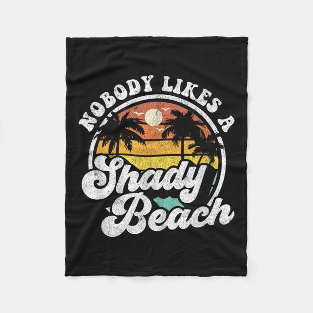 Ingen tycker om en Shady Beach Funny Retro 70s Bea Fleecefilt (Framsidan)