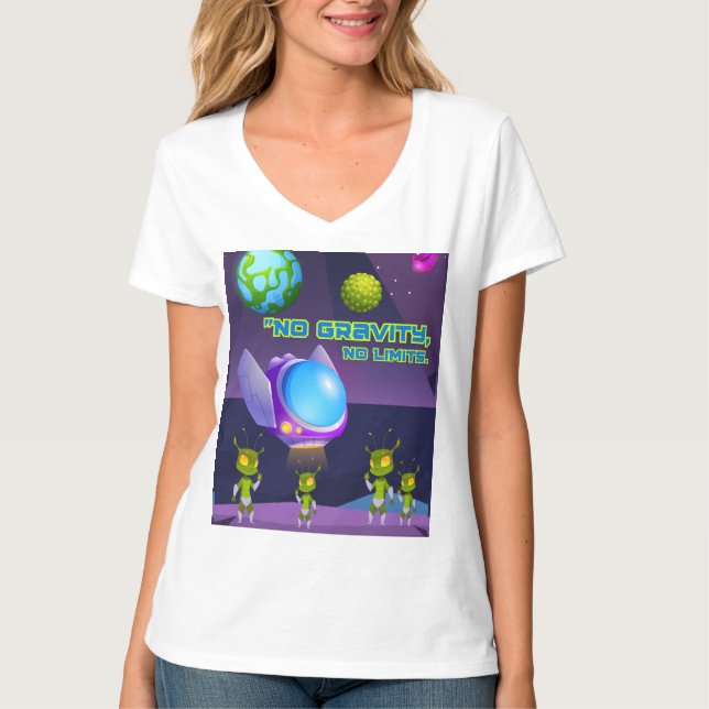 Ingen tyngdkraft inga gränser t shirt (Framsida)