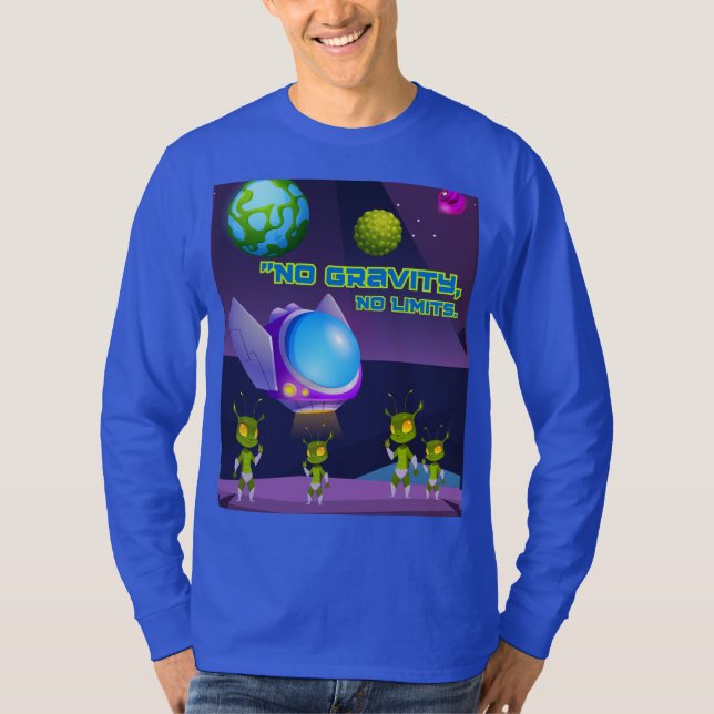 Ingen tyngdkraft inga gränser t shirt (Framsida)