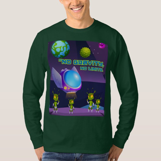 Ingen tyngdkraft inga gränser t shirt (Framsida)