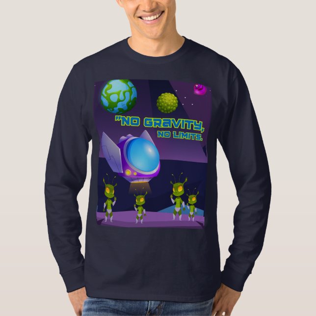 Ingen tyngdkraft inga gränser t shirt (Framsida)