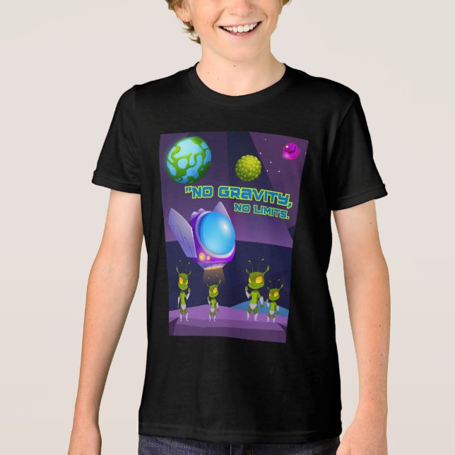 Ingen tyngdkraft inga gränser t shirt (Framsida)