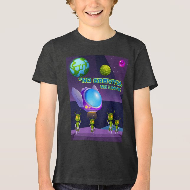 Ingen tyngdkraft inga gränser t shirt (Framsida)