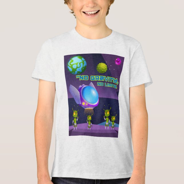 Ingen tyngdkraft inga gränser t shirt (Framsida)