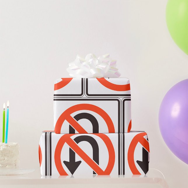 Ingen U-sväng signal Traffic Safety Road-symbol Presentpapper (Skapare uppladdad)