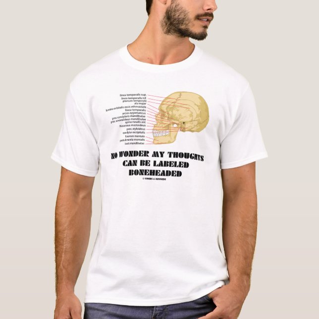 Ingen under min tankar kan märkas som Boneheaded Tee Shirt (Framsida)