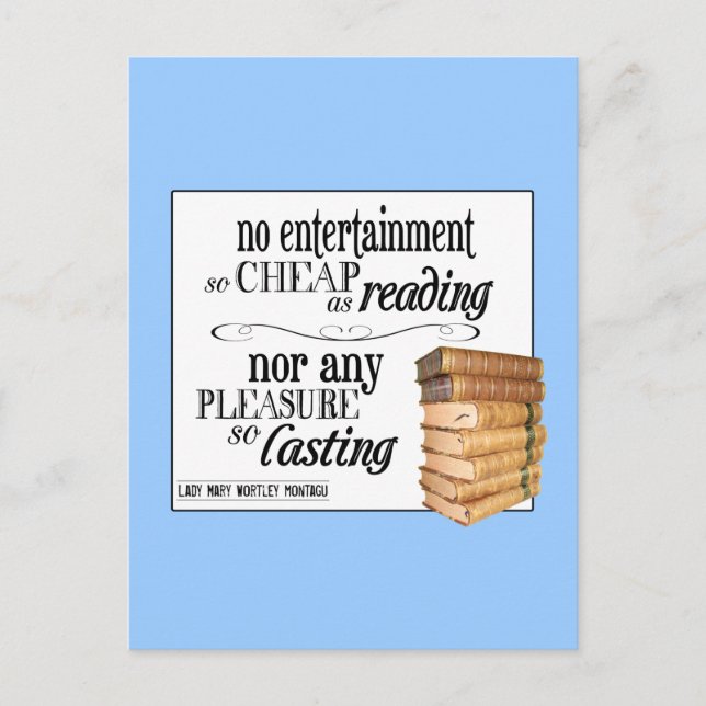 Ingen underhållning så Billigt som läsning Vykort (Framsida)